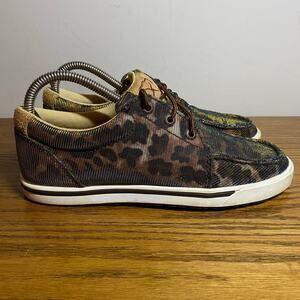 Twisted X Kicks Womens Iridescent Brown Leopard Print Casual Sneakers Size 6.5M